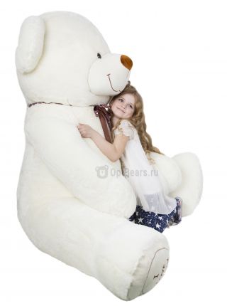 Плюшевый медведь "Плюшка" 260 см белый